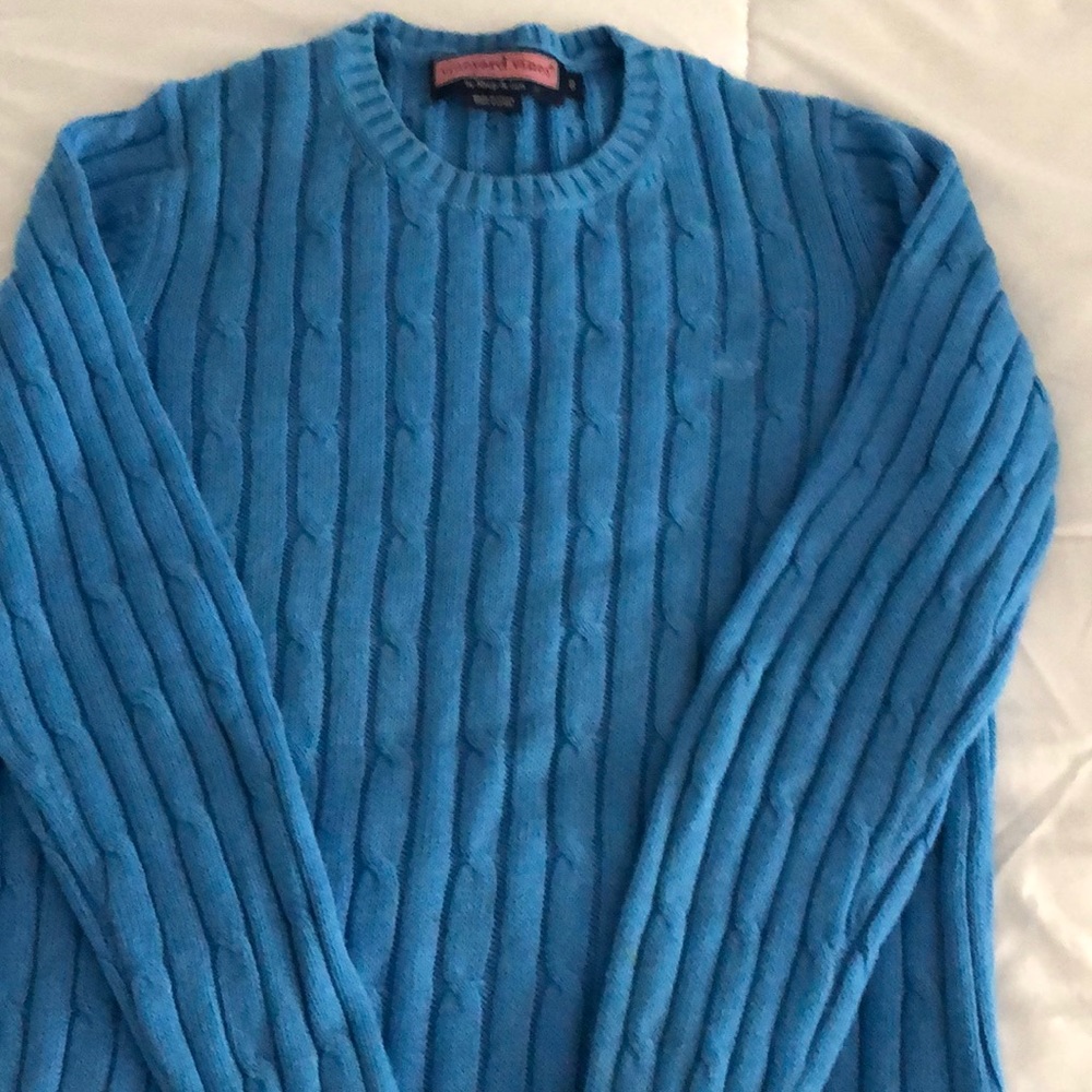 Vineyard vines blue cable knit sweater